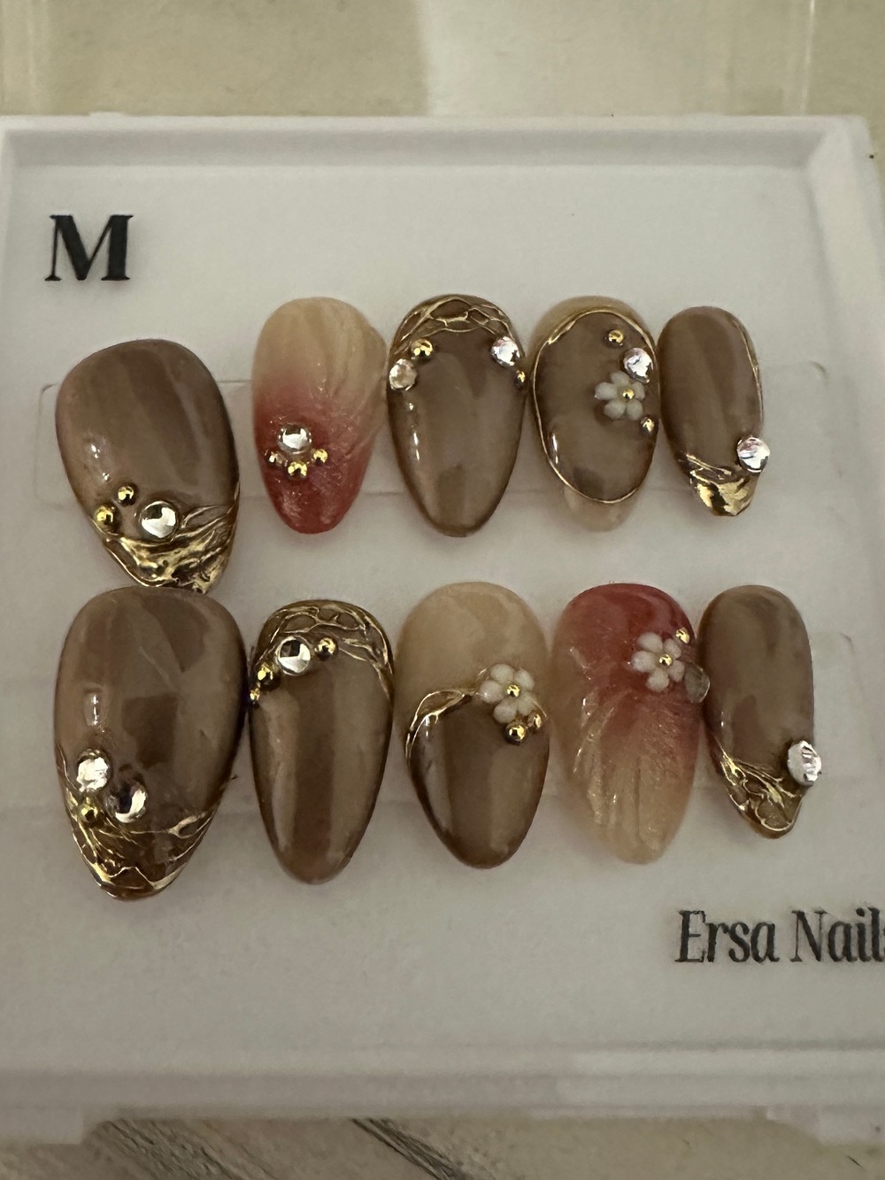 Ersa Nails Mocha Chestnut Press On Nails
